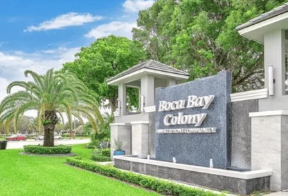 Boca Bay Colony entrance on a sunny day